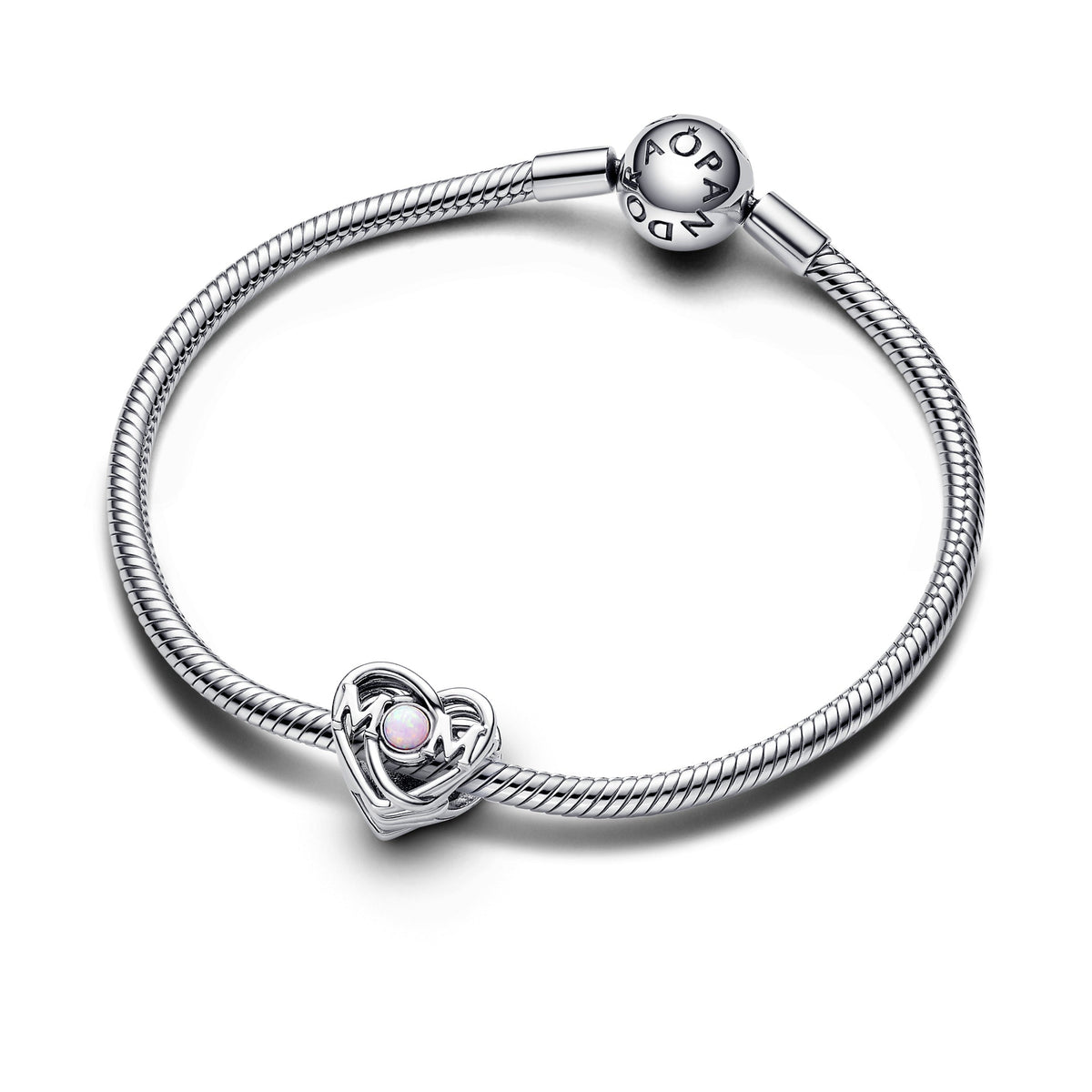 Openwork Mom & Heart Charm