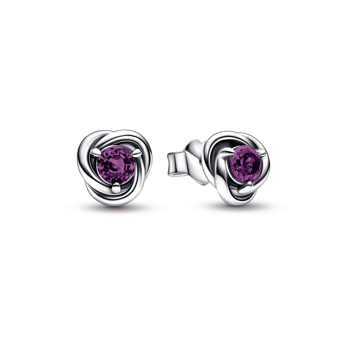 Purple Eternity Circle Stud Earrings