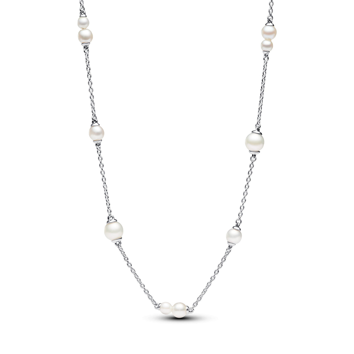 Treated Freshwater Cultured Pearl Station Chain Necklace