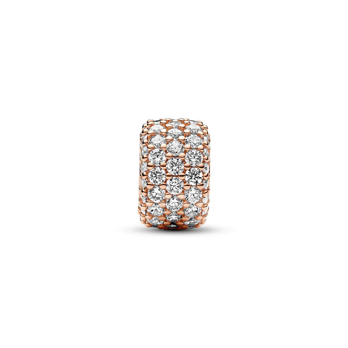 Sparkling Pavé Triple-row Charm in 14k Rose Gold-Plated