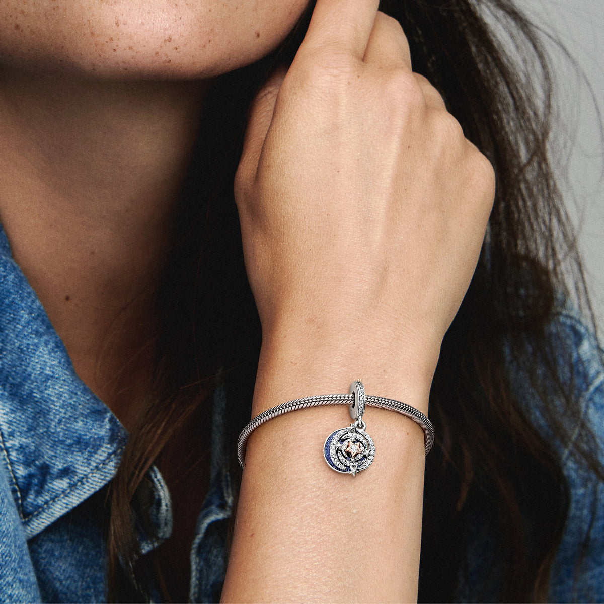 Two-tone Shooting Star Double Dangle Charm