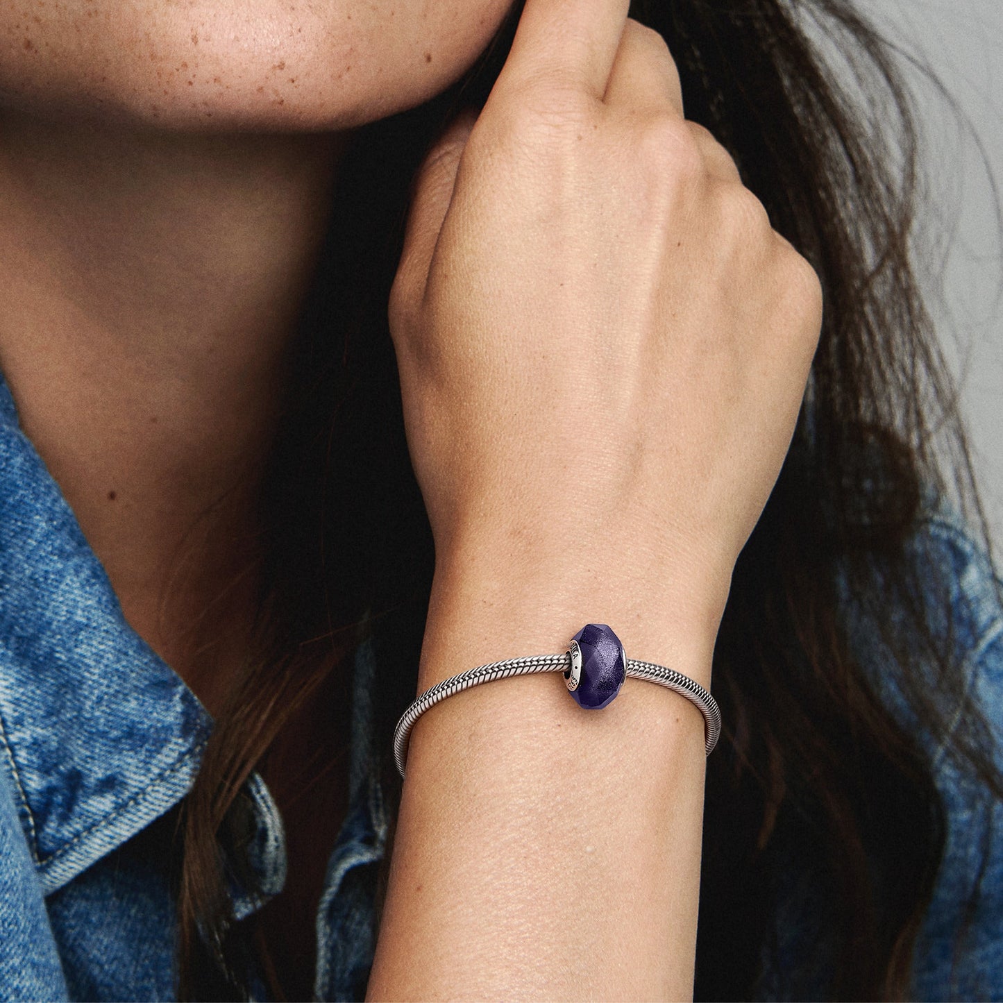 Faceted Blue Murano Glass Charm