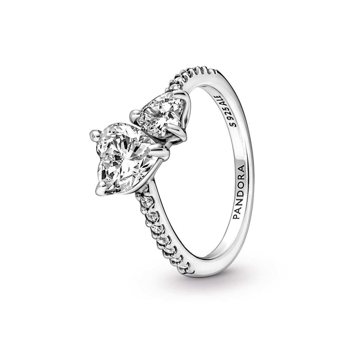 Double Heart Sparkling Ring