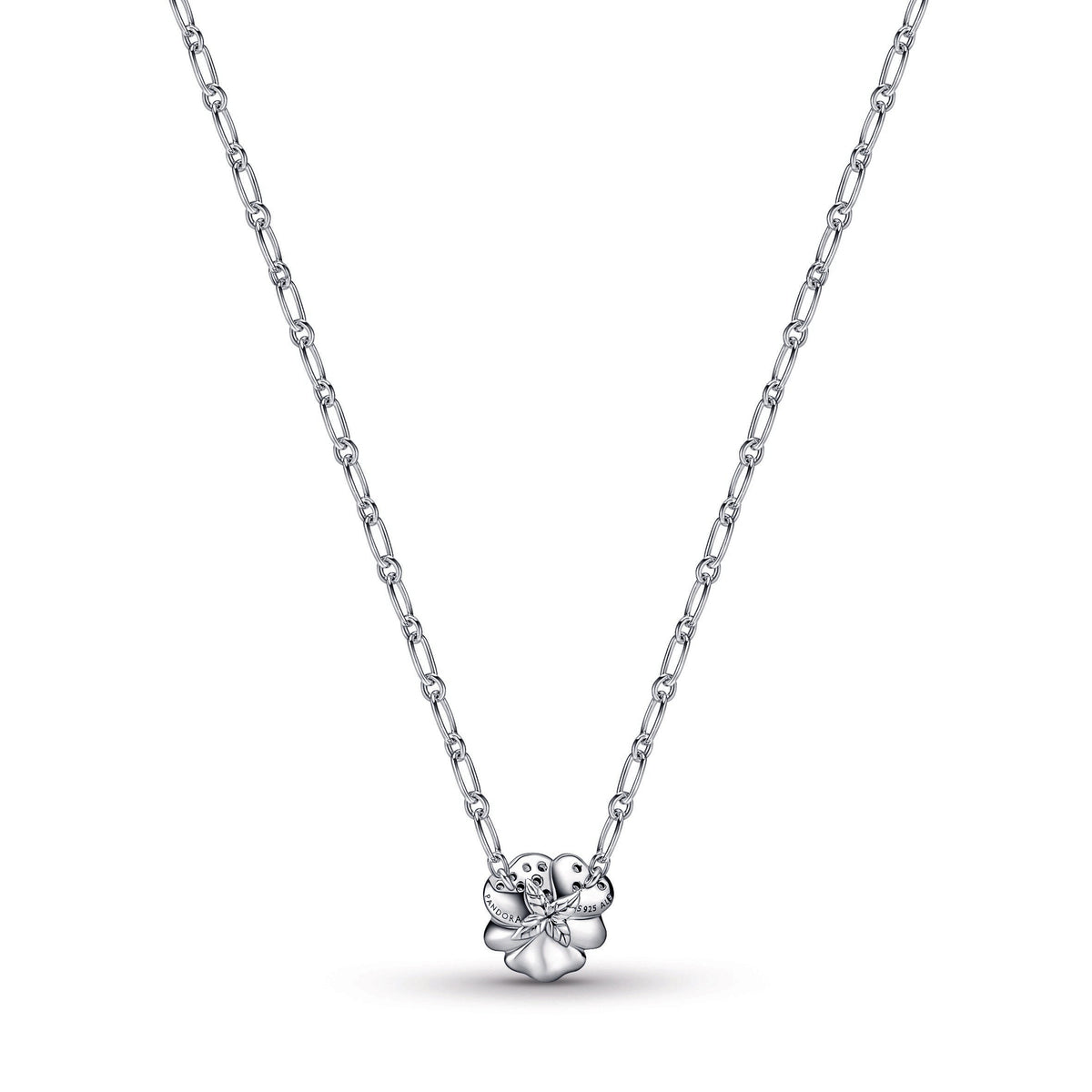 Blue Pansy Flower Pendant Necklace