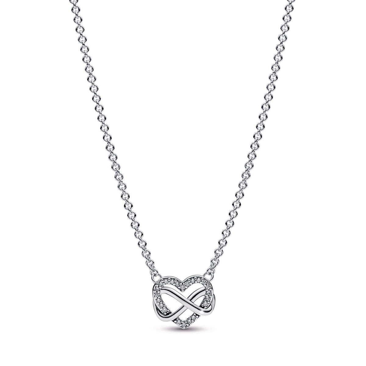 Sparkling Infinity Heart Collier Necklace