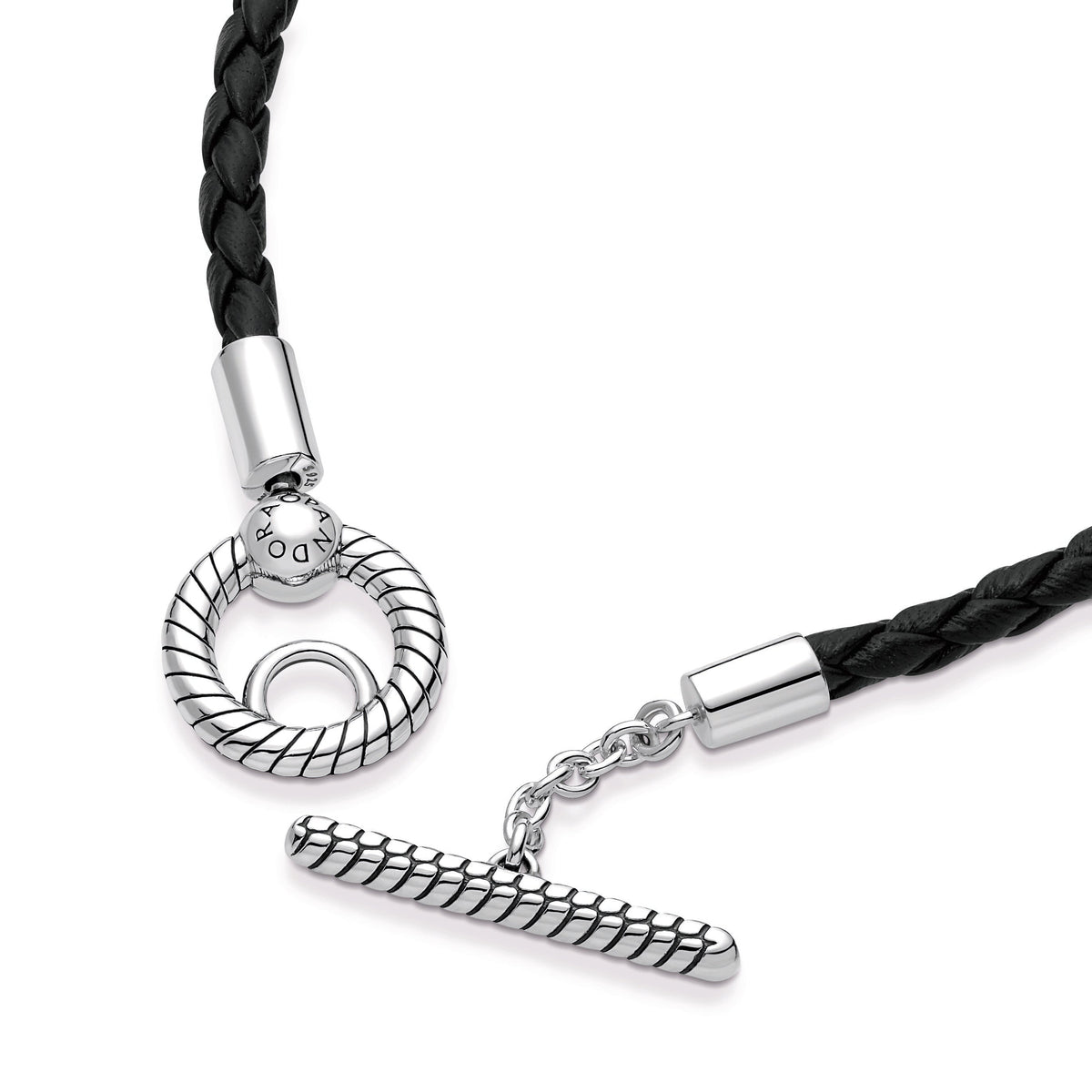 Pandora Moments Braided Leather T-bar Bracelet