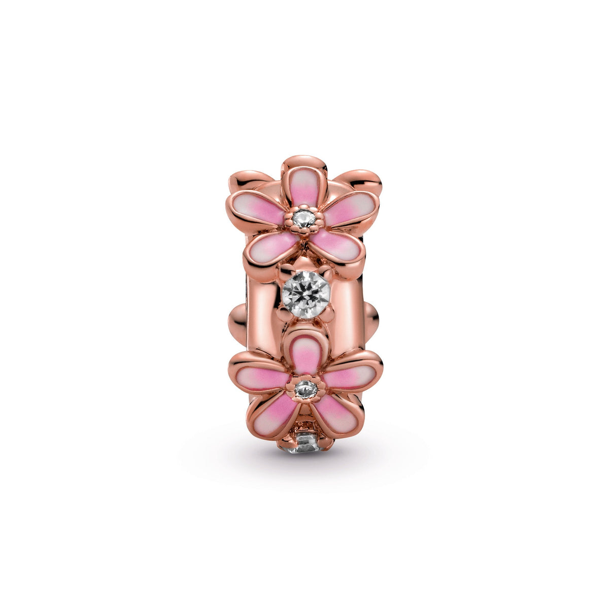 Pink Daisy Spacer Clip Charm