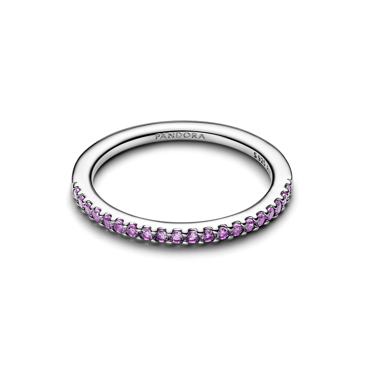 Sparkling Purple Half-Eternity Band Ring