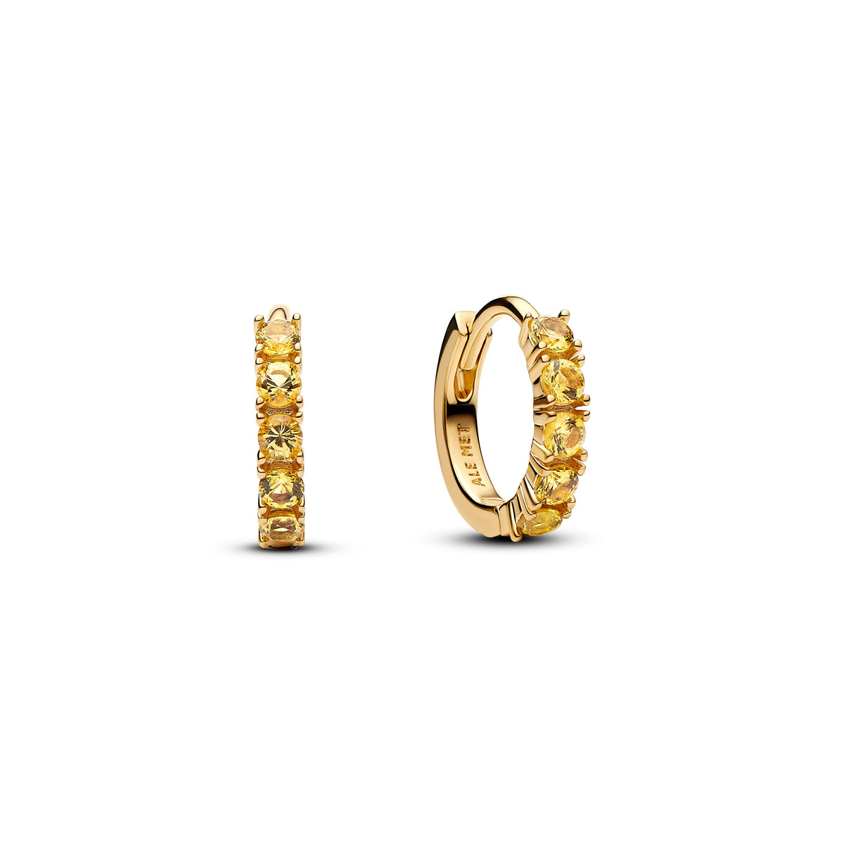 Yellow Huggie Earrings