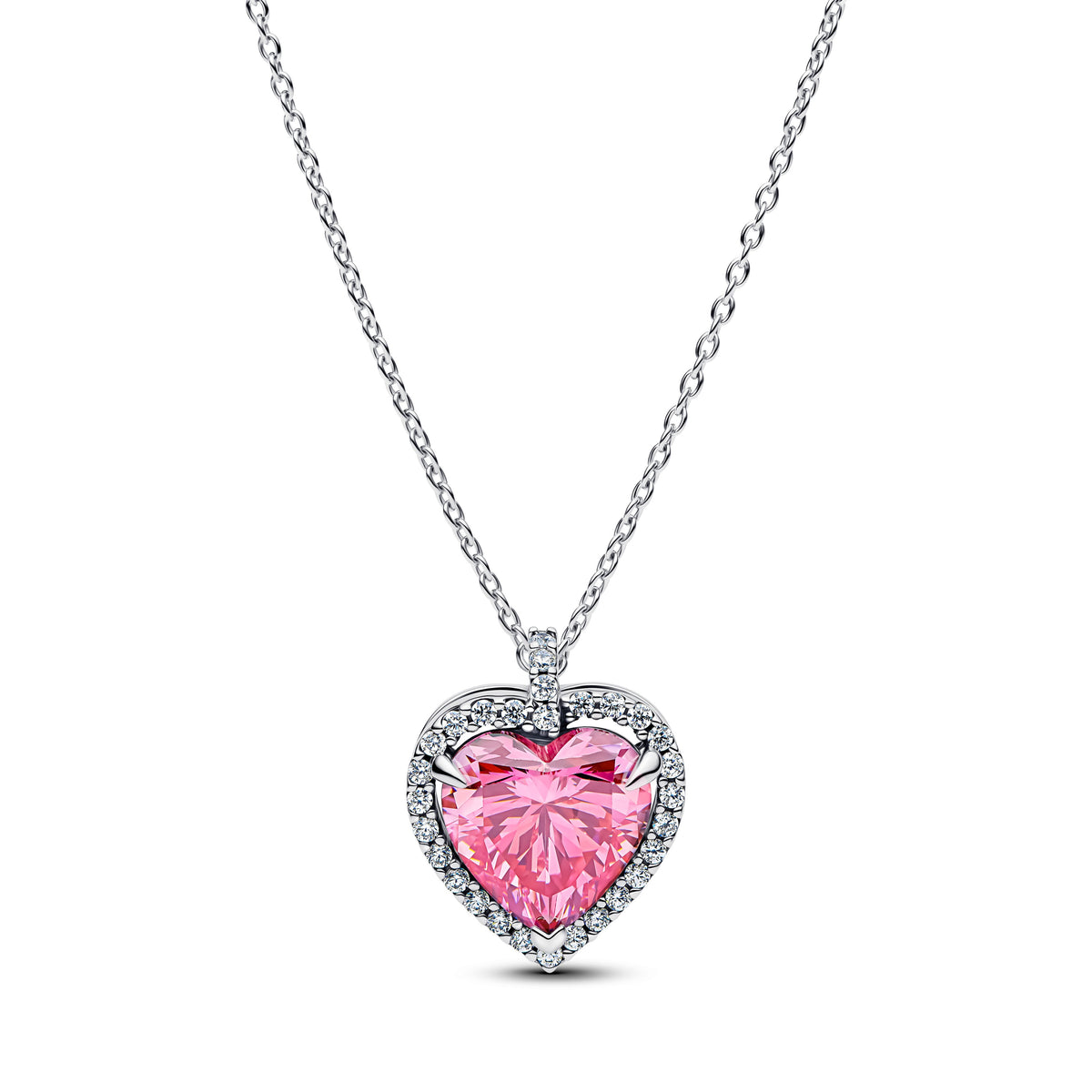 Pink Halo Heart Collier Necklace