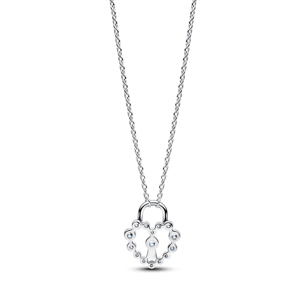 Sparkling Heart Padlock Pendant Necklace