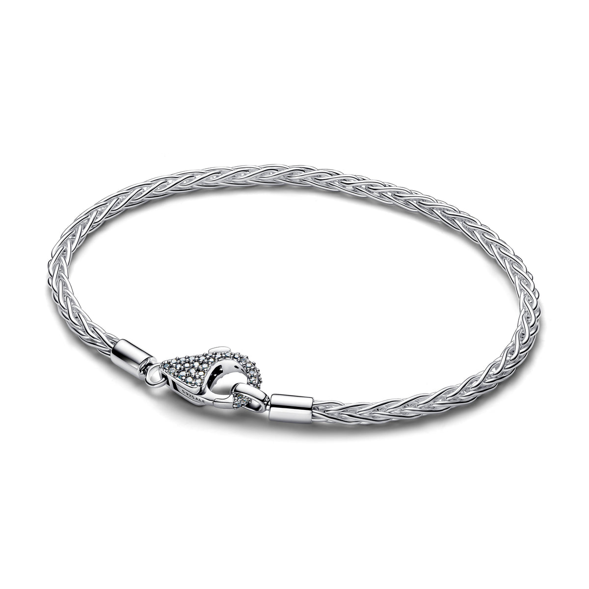 Pavé Clasp Foxtail Chain Charm Bracelet