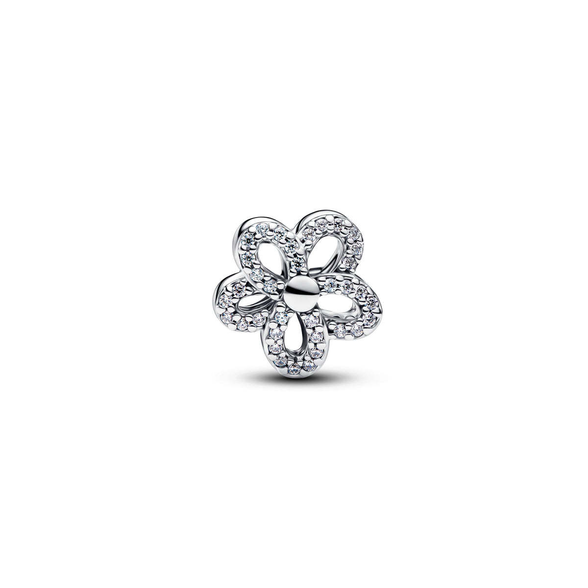 Pavé Flower Openwork Charm