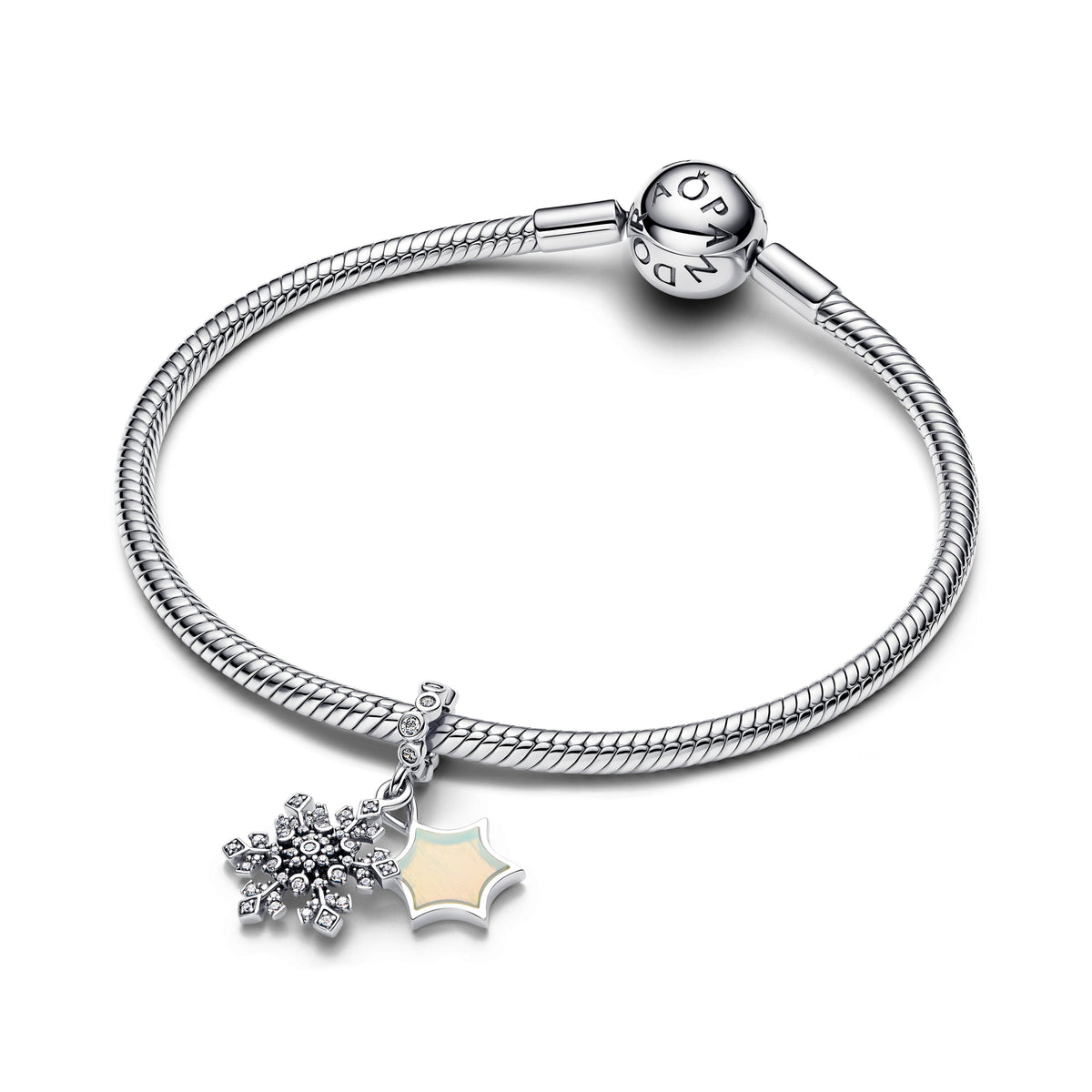 Opalescent Snowflake Double Dangle Charm