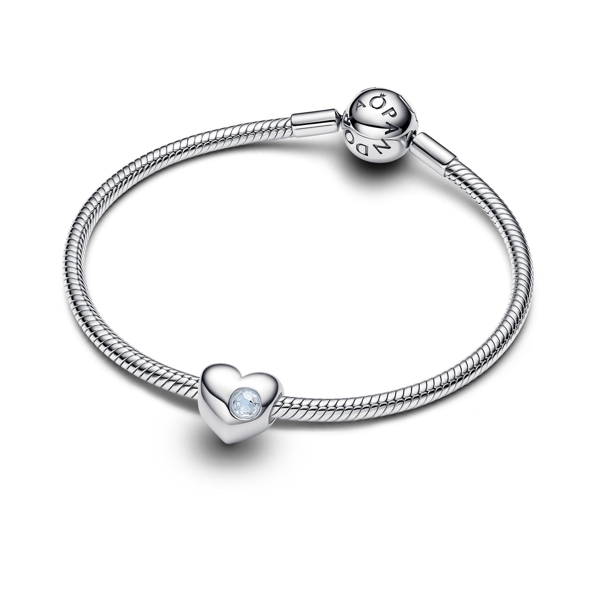Engravable Sea Aqua Blue Stone Heart Charm